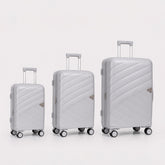 eDiscount — Dovwell Hard Shell Suitcase 3pcs Set Spinner Luggage — Grey