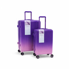 eDiscount — Vacay Hardside Luggage 2pcs Suitcase Spinner — Purple White