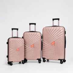 eDiscount Goby London Hardside Luggage Suitcase — Rose Gold 3pcs Set