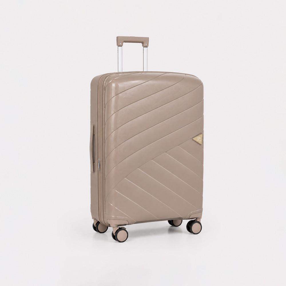 eDiscount — Dovwell Hard Shell Suitcase Set Spinner Luggage — Beige