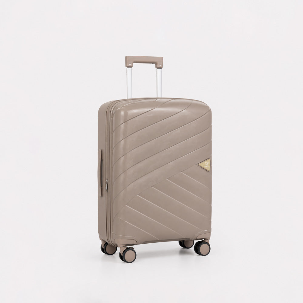 eDiscount — Dovwell Hard Shell Suitcase Set Spinner Luggage — Beige