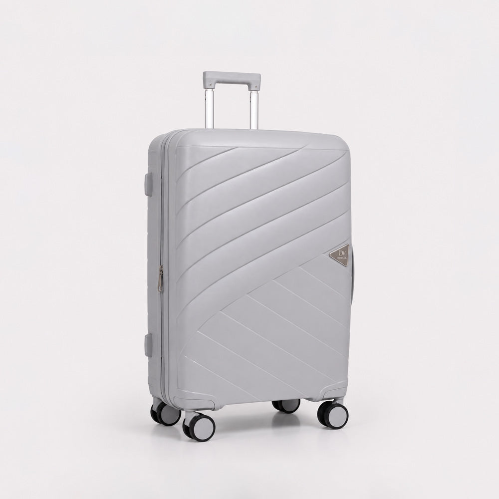 eDiscount — Dovwell Hard Shell Suitcase Set Spinner Luggage — Grey