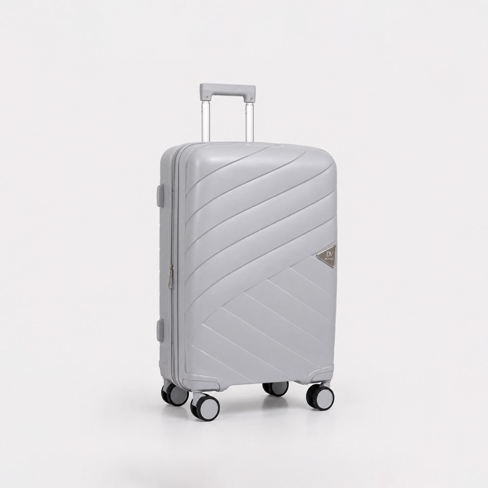 eDiscount — Dovwell Hard Shell Suitcase Set Spinner Luggage — Grey