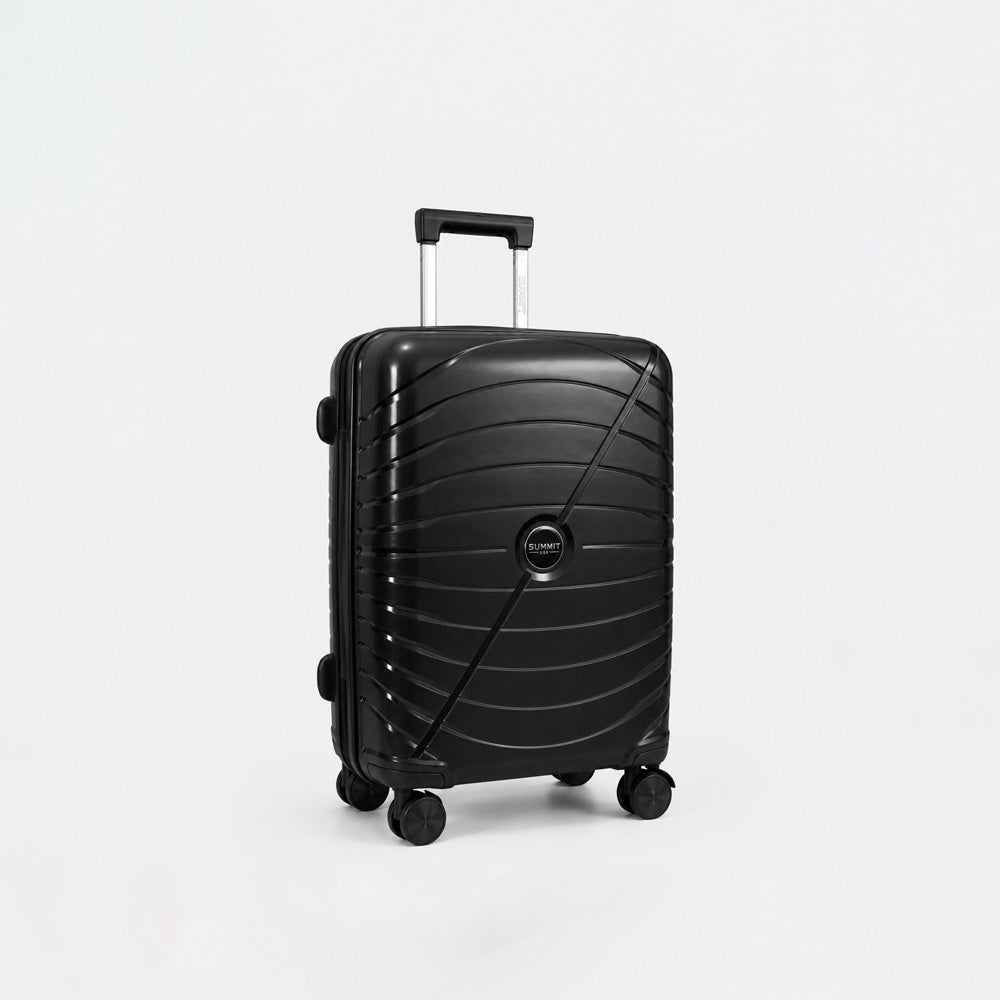eDiscount — Summit Hard Shell Suitcase Set Spinner Luggage — Black