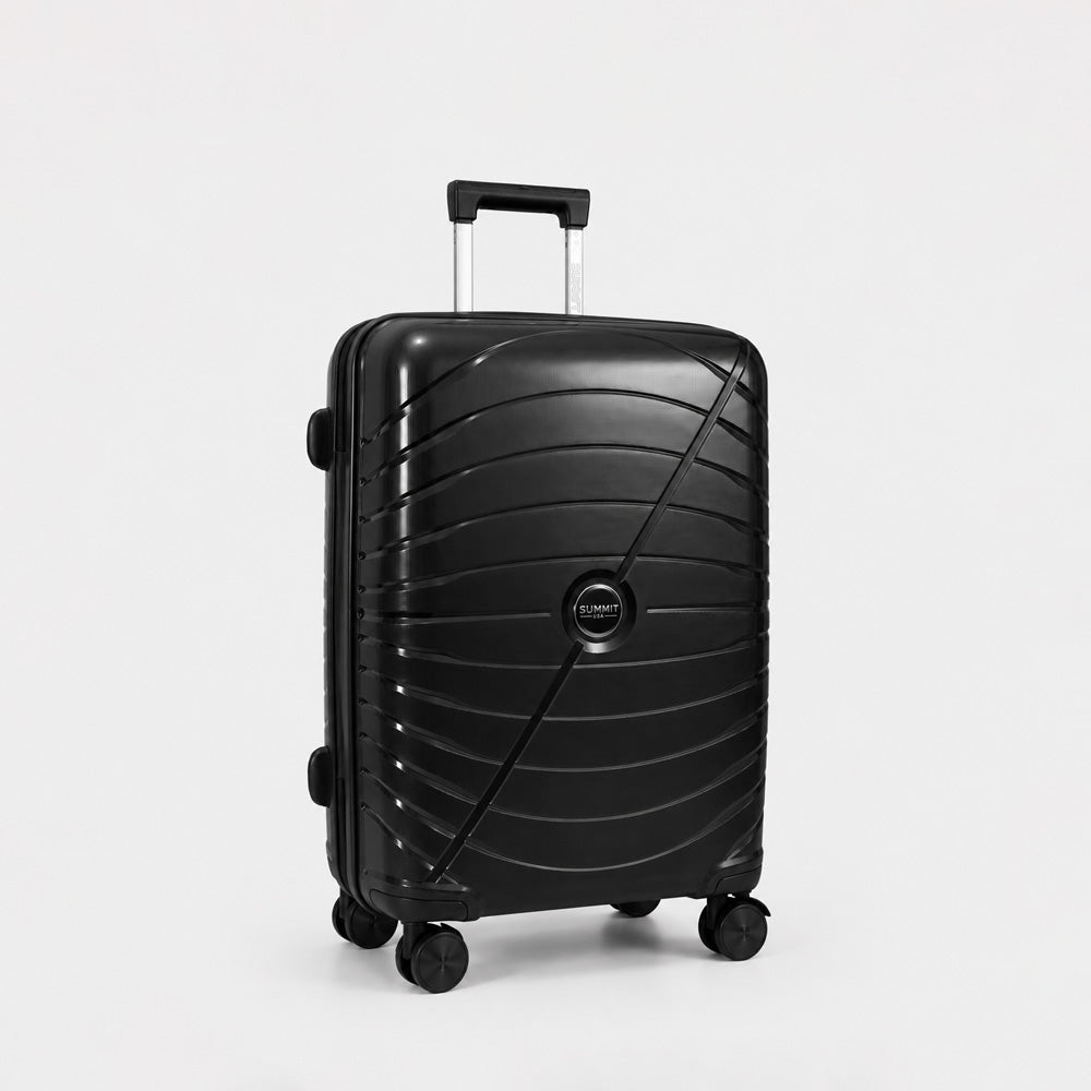 eDiscount — Summit Hard Shell Suitcase Set Spinner Luggage — Black