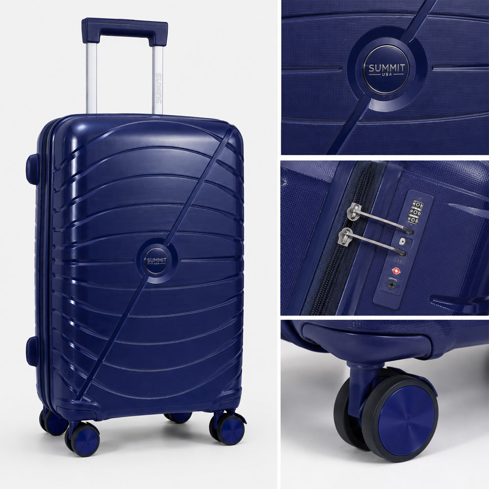 eDiscount — Summit Hard Shell Suitcase Set Spinner Luggage — Royal