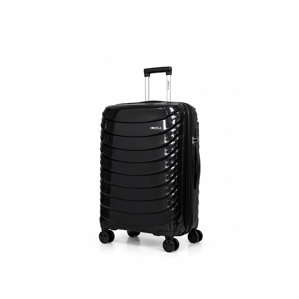 eDiscount — Dovelle Hard Shell Suitcase Set Spinner Luggage — Black