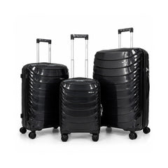 eDiscount — Dovelle Hard Shell Suitcase Set Spinner Luggage — Black