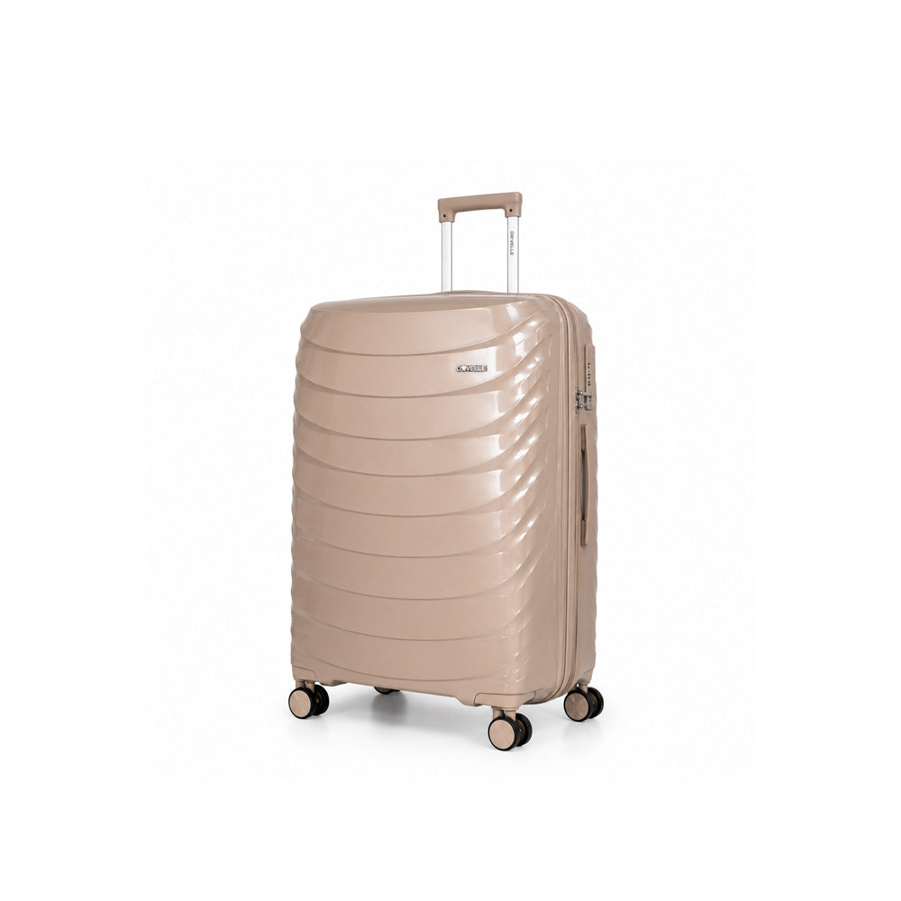 eDiscount — Dovelle Hard Shell Suitcase Set Spinner Luggage — Beige