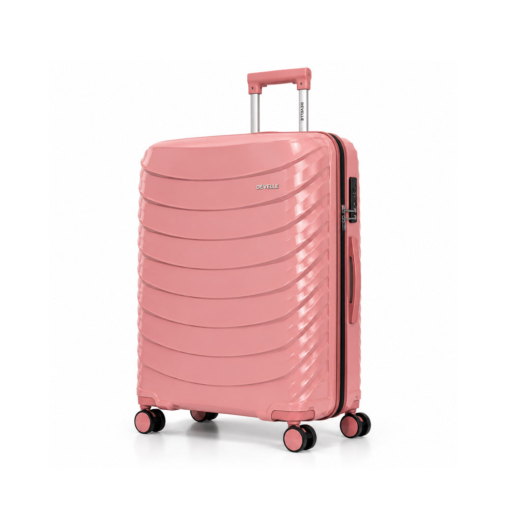 eDiscount — Dovelle Hard Shell Suitcase Set Spinner Luggage — Pink