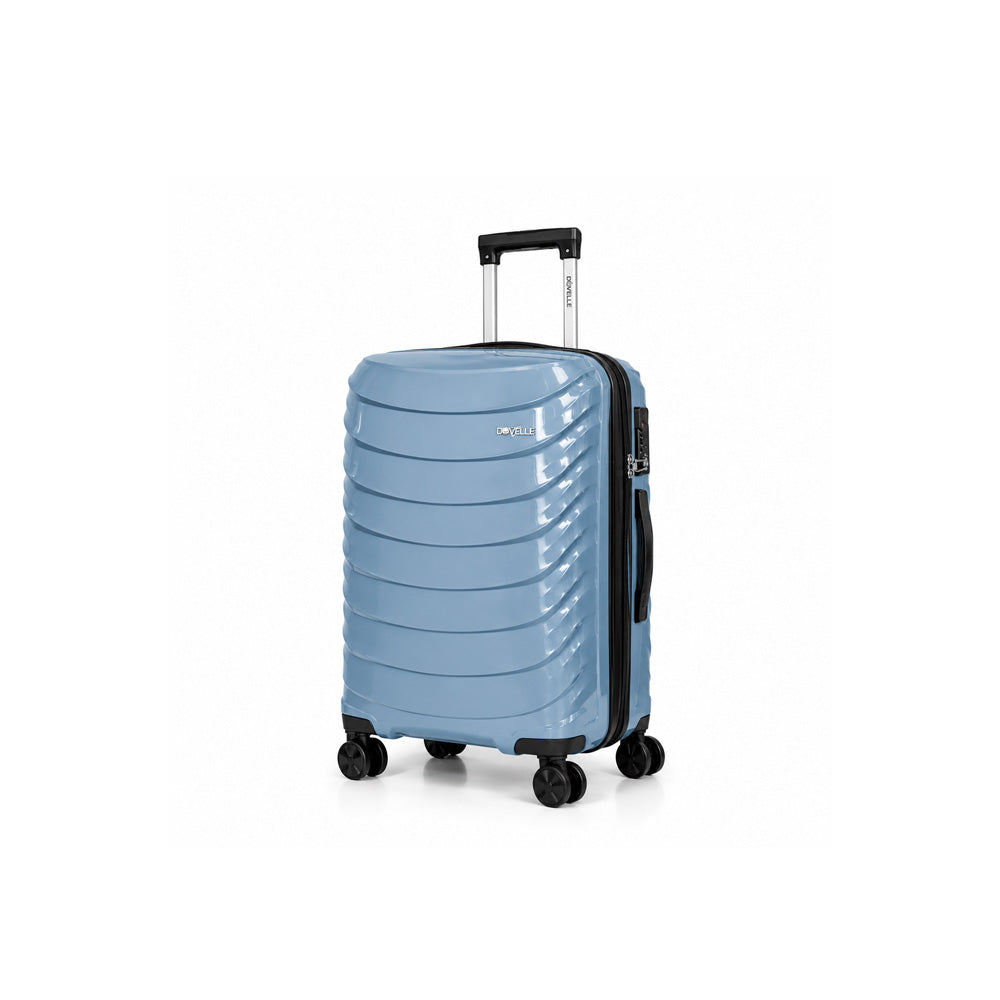 eDiscount — Dovelle Hard Shell Suitcase Set Spinner Luggage — Light Blue
