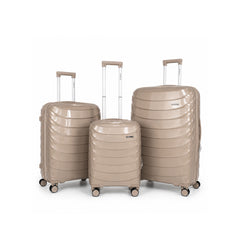 eDiscount — Dovelle Hard Shell Suitcase Set Spinner Luggage — Beige