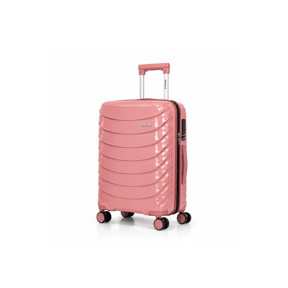 eDiscount — Dovelle Hard Shell Suitcase Set Spinner Luggage — Pink