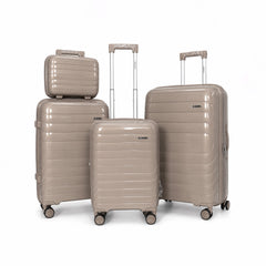 eDiscount — DoVell Hardside Luggage 4pcs Suitcase Spinner — Brown
