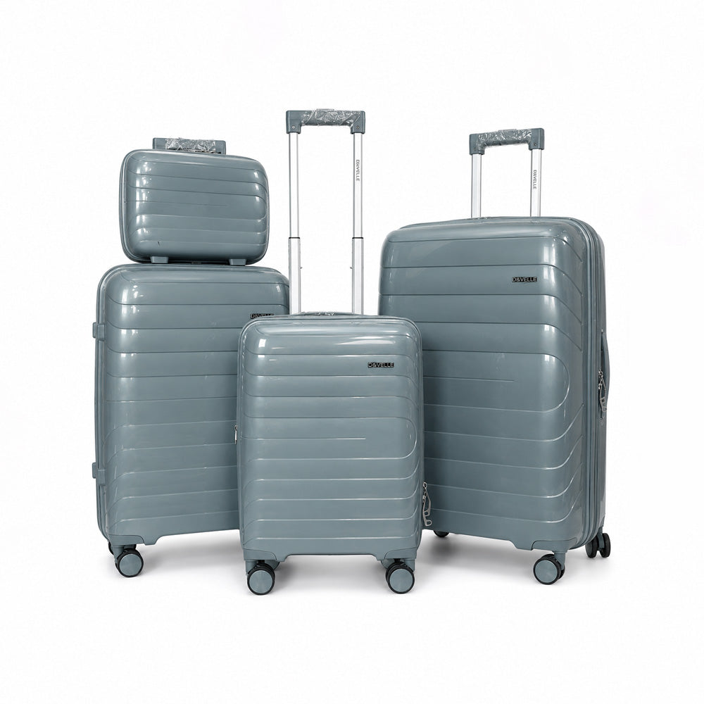 eDiscount — DoVell Hardside Luggage 4pcs Suitcase Spinner — Grey
