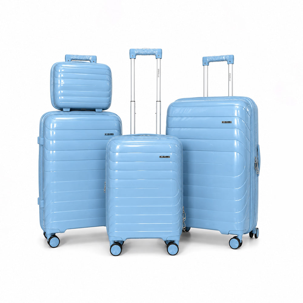 eDiscount — DoVell Hardside Luggage 4pcs Suitcase Spinner — Sky Blue