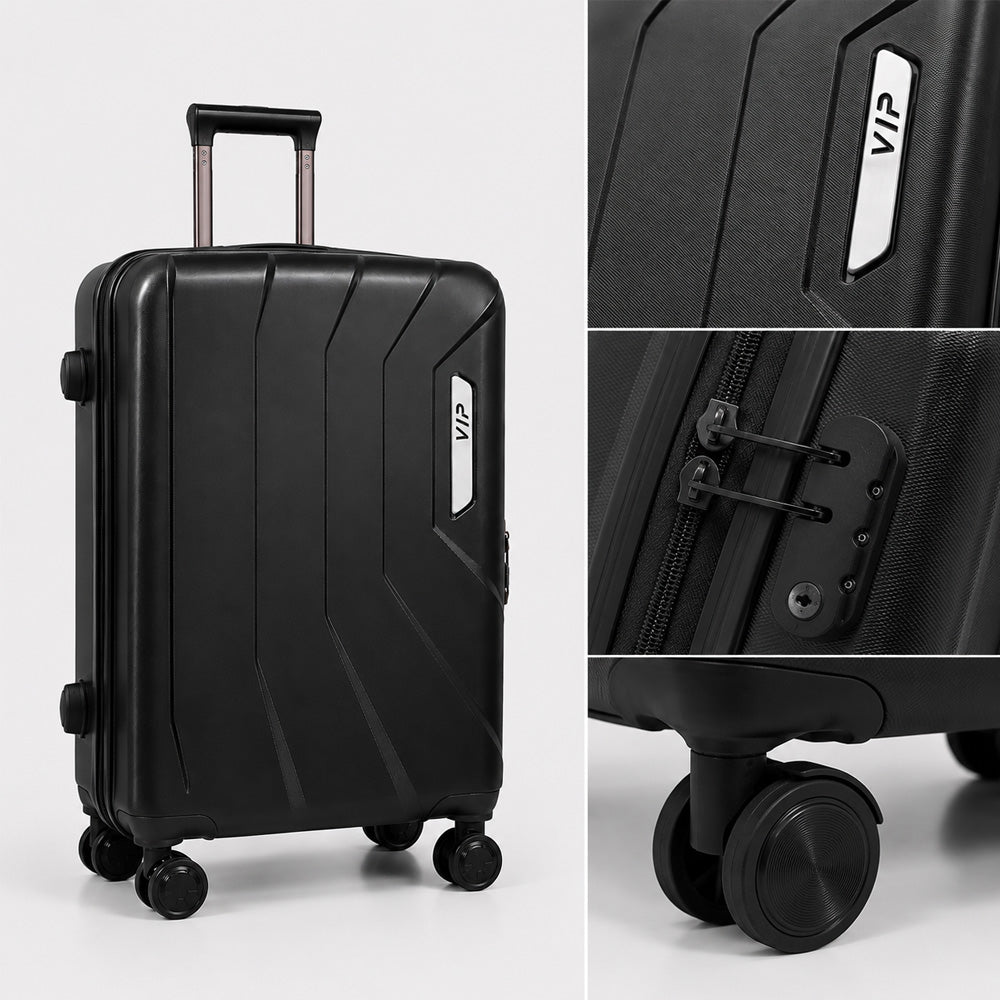 eDiscount — VIP Premium Hardside Luggage Spinner — Black